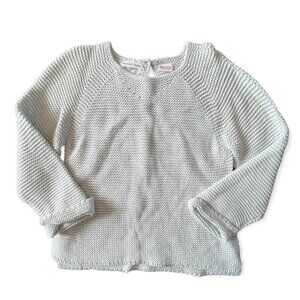 Zara Baby Girl Size 3-4 Gray Garter Stitch Sweater